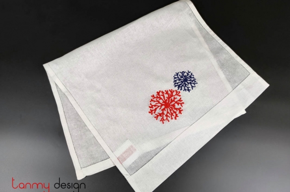 Hand towel-Red round coral